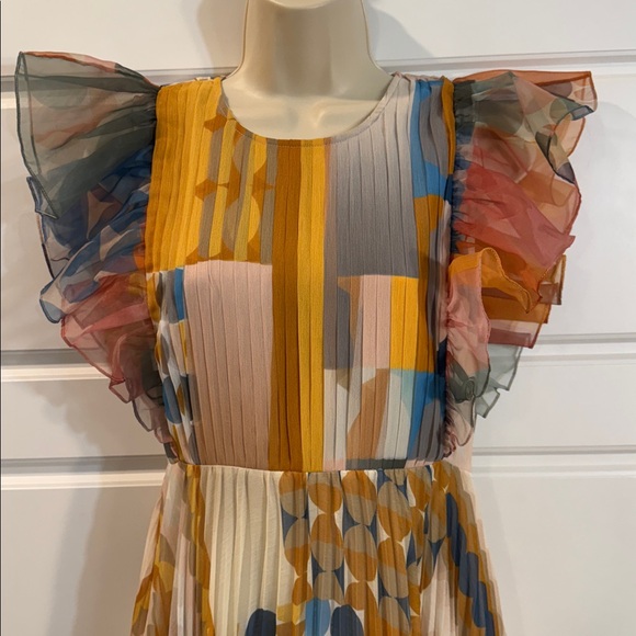 PANKAJ & NIDHI Norma Pleated Maxi Dress 4P - Picture 7 of 13